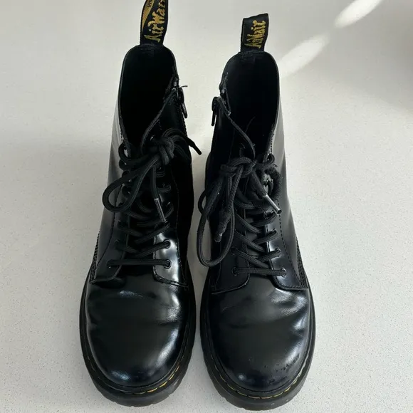 Dr. Martens 1460 Pascal Bex Pisa Leather Lace Up Boots Black Women’s Size 7