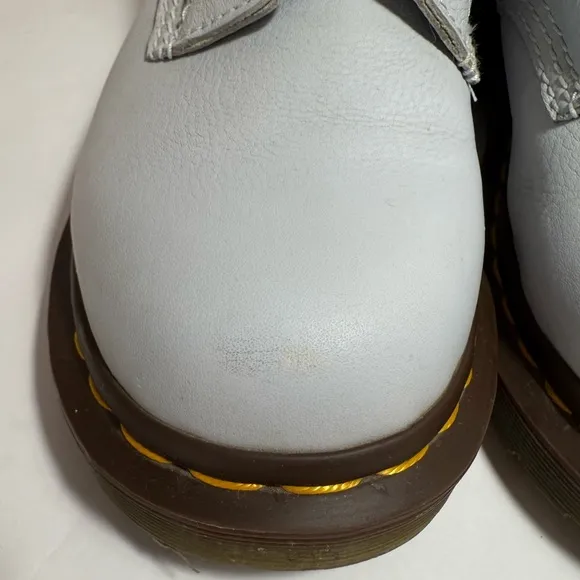 Dr. Martens 1460 Pascal Light Gray Virginia Leather Lace Up Boots