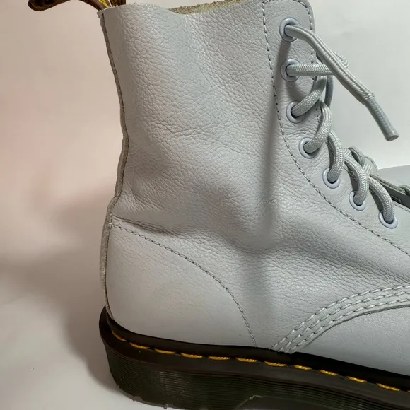 Dr. Martens 1460 Pascal Light Gray Virginia Leather Lace Up Boots