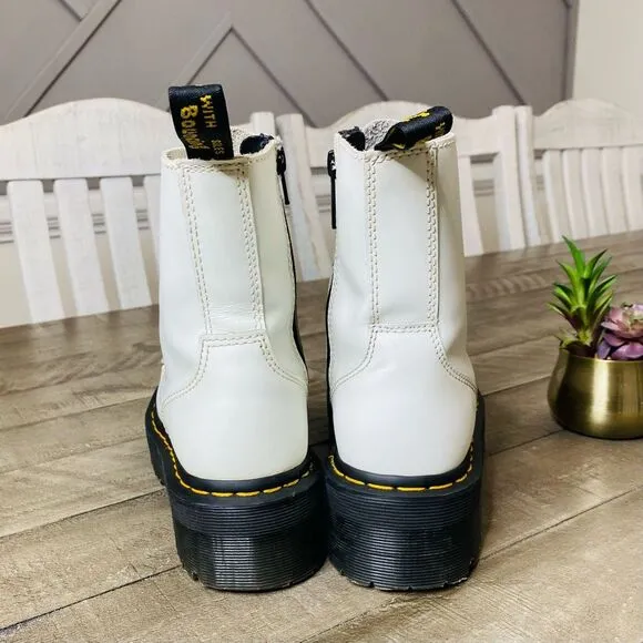 Dr. Martens 1460 Pascal Max Combat Boots Optical White Women’s Size 6