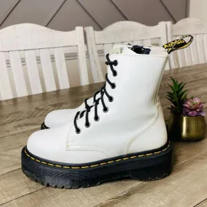 Dr. Martens 1460 Pascal Max Combat Boots Optical White Women’s Size 6
