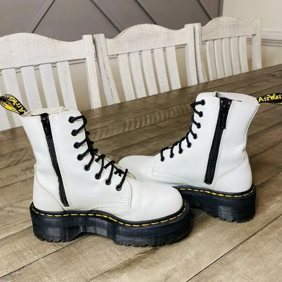 Dr. Martens 1460 Pascal Max Combat Boots Optical White Women’s Size 6