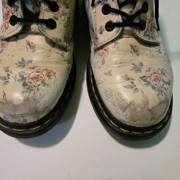 Dr. Martens 1460 Womens Floral Boots EU 37 US 6 Leather