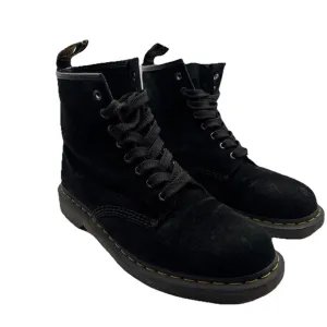 Dr. Martens 21466 Black Suede Soft Buck 8 Eye Boots Mens Size 11