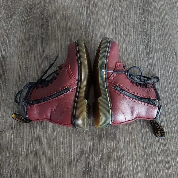 Dr. Martens Airwair Toddler Softy T Leather Lace Boots Size 8 DMs Docs