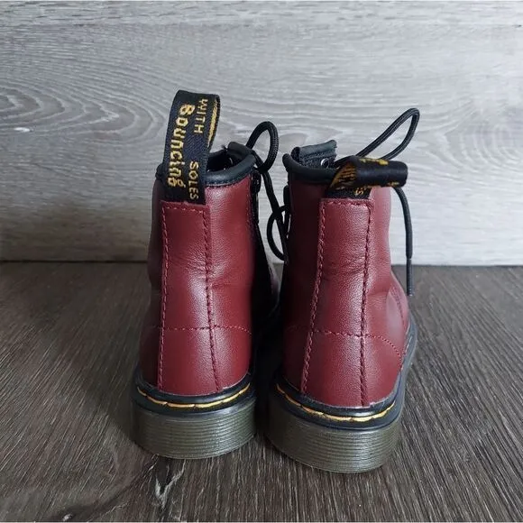 Dr. Martens Airwair Toddler Softy T Leather Lace Boots Size 8 DMs Docs