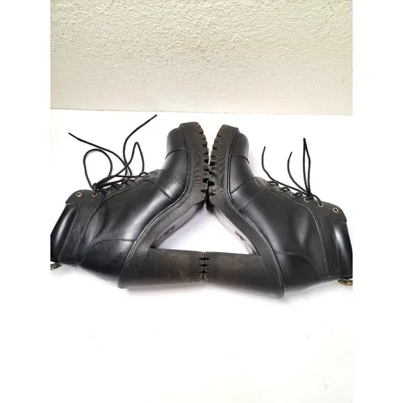 Dr. Martens Averil Women's Black Leather Lace-Up Heel Boots Size 7