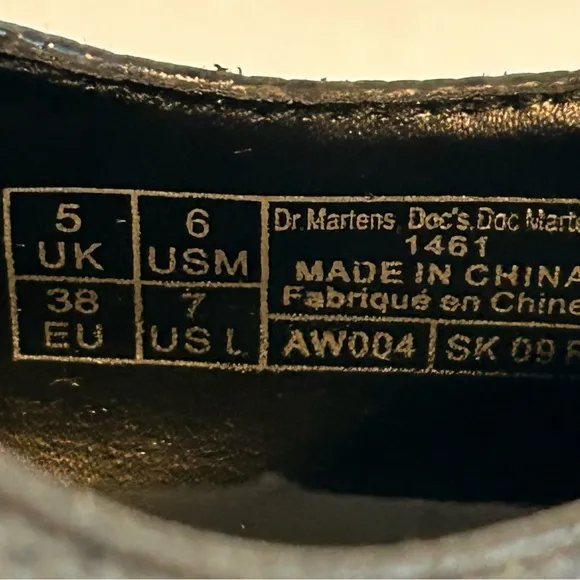 Dr. Martens black 1461 pebble 3 eye oxford dress shoes size Men’s 6  Women’s 7.5