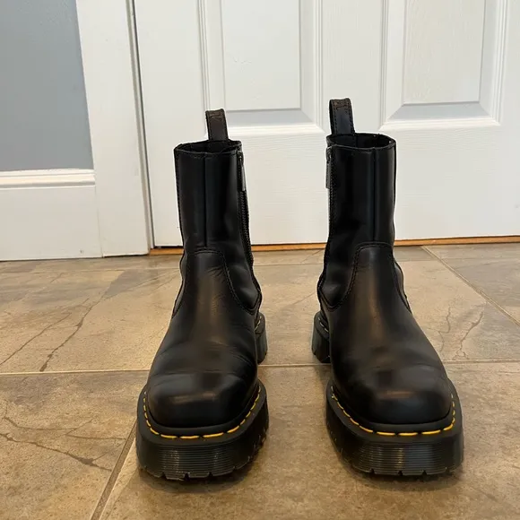 Dr. Martens Black Amaayah Lo Leather Boots