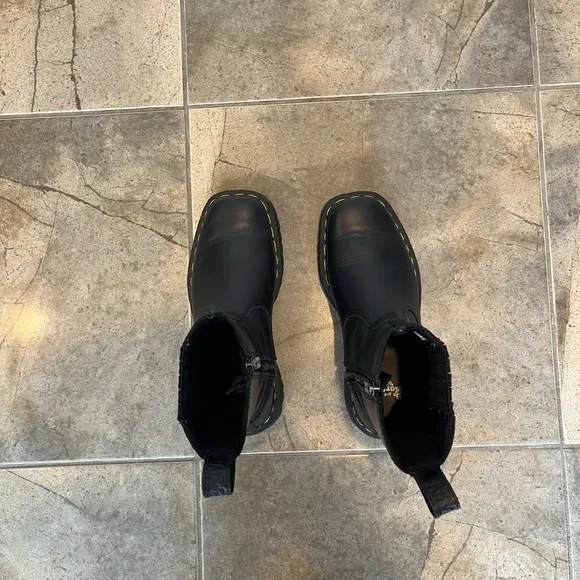 Dr. Martens Black Amaayah Lo Leather Boots