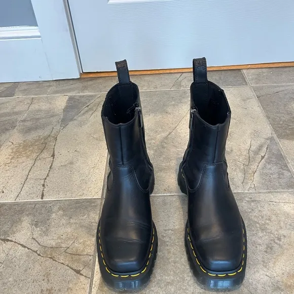 Dr. Martens Black Amaayah Lo Leather Boots