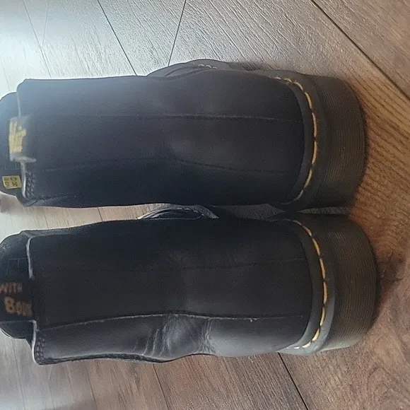 Dr. Martens Black Leather Boots, Mens Size 11
