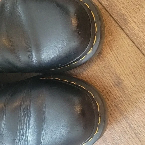 Dr. Martens Black Leather Boots, Mens Size 11
