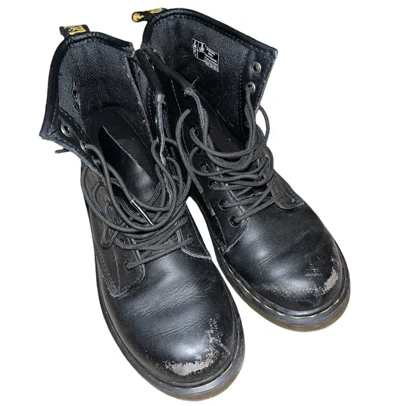DR. MARTENS Black Leather Boots Style 1460J Youth Size 3