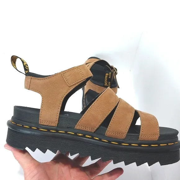 Dr. Martens Blaire Tumbled Nubuck Sandals, NEW, Size 8|EUR 39