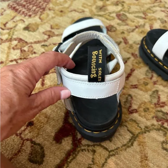 Dr Martens Blaire Womens Size 9 Platform Sandals Shoes White Hydro Leather