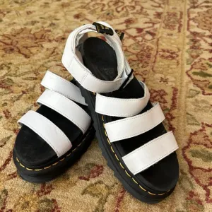 Dr Martens Blaire Womens Size 9 Platform Sandals Shoes White Hydro Leather