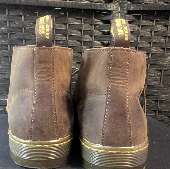 DR MARTENS Camrillo Brown Leather Men's Boots Excellent To New Condition Sz 14