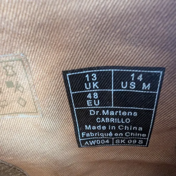 DR MARTENS Camrillo Brown Leather Men's Boots Excellent To New Condition Sz 14