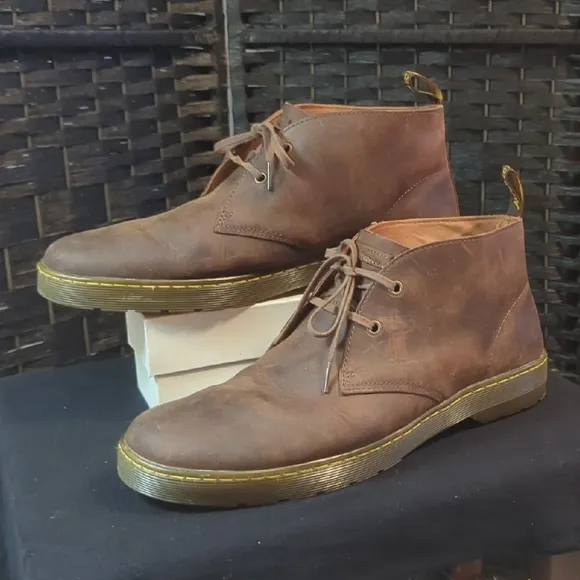 DR MARTENS Camrillo Brown Leather Men's Boots Excellent To New Condition Sz 14