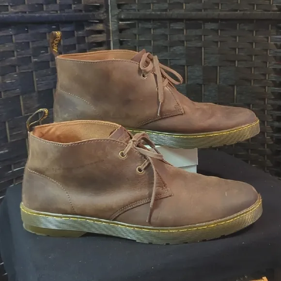 DR MARTENS Camrillo Brown Leather Men's Boots Excellent To New Condition Sz 14