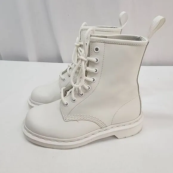 Dr. Martens Doc's Size 5 1460 Mono Smooth Leather Lace Up Boots White B