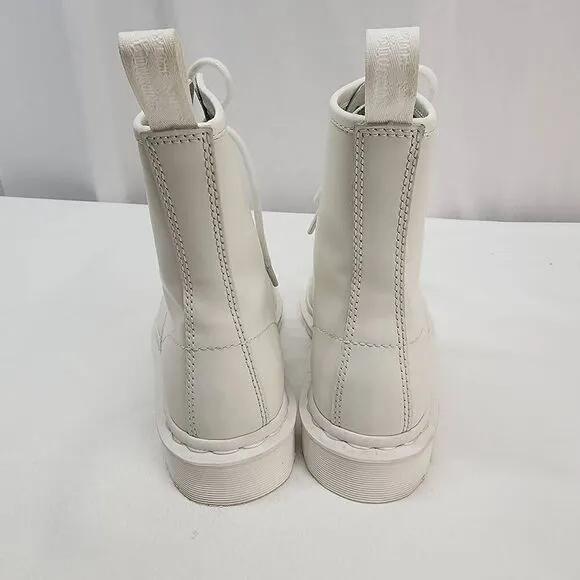 Dr. Martens Doc's Size 5 1460 Mono Smooth Leather Lace Up Boots White B