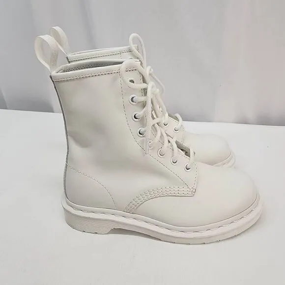 Dr. Martens Doc's Size 5 1460 Mono Smooth Leather Lace Up Boots White B