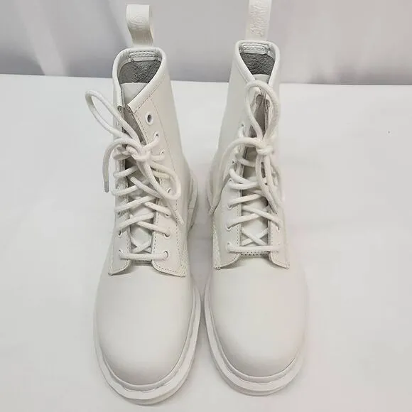 Dr. Martens Doc's Size 5 1460 Mono Smooth Leather Lace Up Boots White B