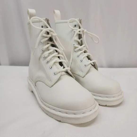 Dr. Martens Doc's Size 5 1460 Mono Smooth Leather Lace Up Boots White B