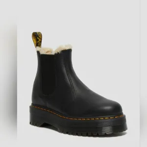 Dr. Martens Faux Fur Lined Platform Chelsea Boots, Size 9