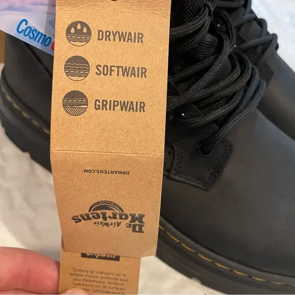 Dr. Martens Iowa WP Black Boots Men’s 10 Women’s 11 25247001 Extra Tough Poly