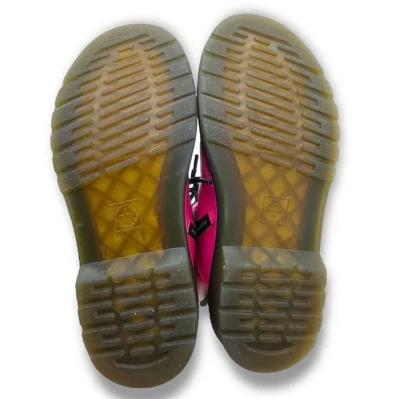 Dr. Martens Junior 1460J 8-Eye Combat Boot Hot Neon Pink Leather Girls Size 1