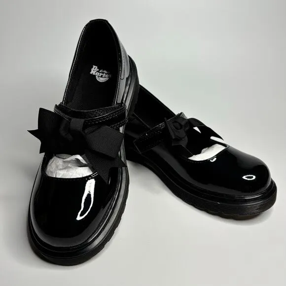 Dr. Martens Junior Maccy II Patent Leather Mary Jane Shoes in BlacK