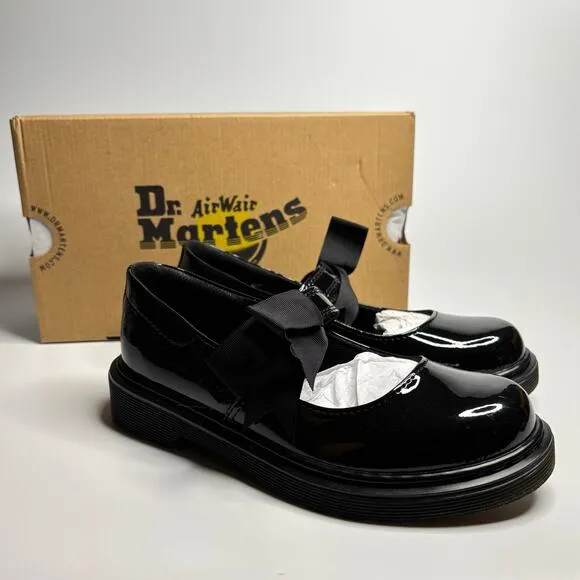 Dr. Martens Junior Maccy II Patent Leather Mary Jane Shoes in BlacK