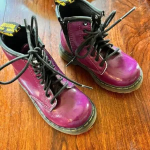 Dr. Martens Kids Purple Patent Leather Boots- Sz. 7