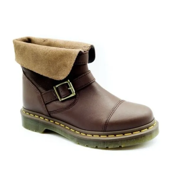Dr. Martens Kristy Dark Brown Virginia Darken Suede Boots