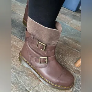 Dr. Martens Kristy Dark Brown Virginia Darken Suede Boots