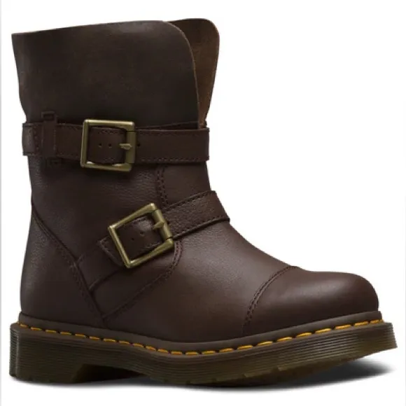 Dr. Martens Kristy Dark Brown Virginia Darken Suede Boots