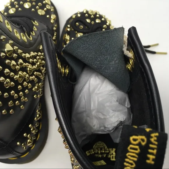 Dr. Martens LIMITED EDITION 1460 Midas Gold Studded Boots, Sz 5