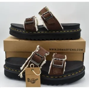 Dr Martens Mens Size 10 Myles Brown Suede Buckle Slide Sandals Shoes