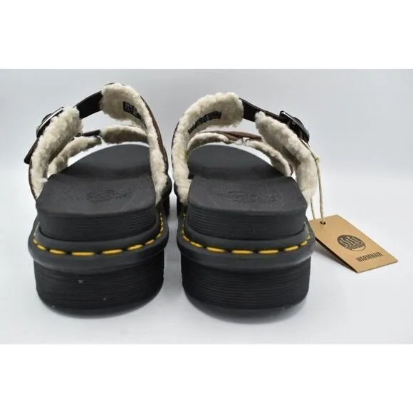 Dr Martens Mens Size 10 Myles Brown Suede Buckle Slide Sandals Shoes