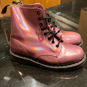 Dr. Martens Pink Iridescent Lace Up Boots