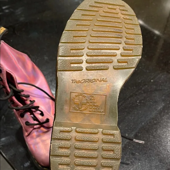 Dr. Martens Pink Iridescent Lace Up Boots