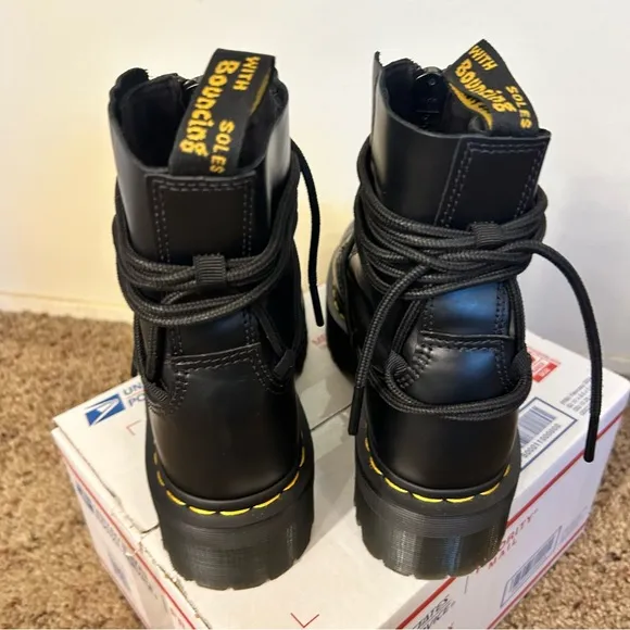 Dr. Martens Quad sole boots with extra long laces and zip up closure