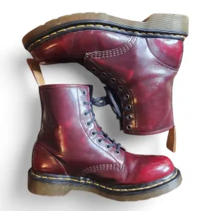 Dr. Martens Red Patent Vegan Boots Womens 8 14585