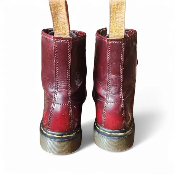 Dr. Martens Red Patent Vegan Boots Womens 8 14585