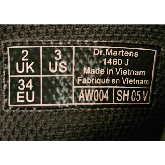 Dr. Martens Special Edition Silver Crinkle Metallic Lace-Up Boots Junior Size 3