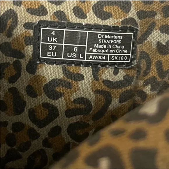 Dr. Martens Stratford Distressed BrownLeather/Cheetah Print Lined Boots- 6W