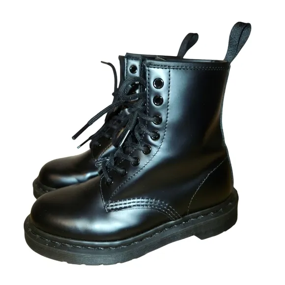 Dr.  Martens The Original 1460 Mono Smooth Leather Lace Up Black Boots, …